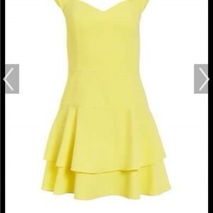 NWT Alice + Olivia Brinda double ruffle dress size 12 Daffodil See Comments